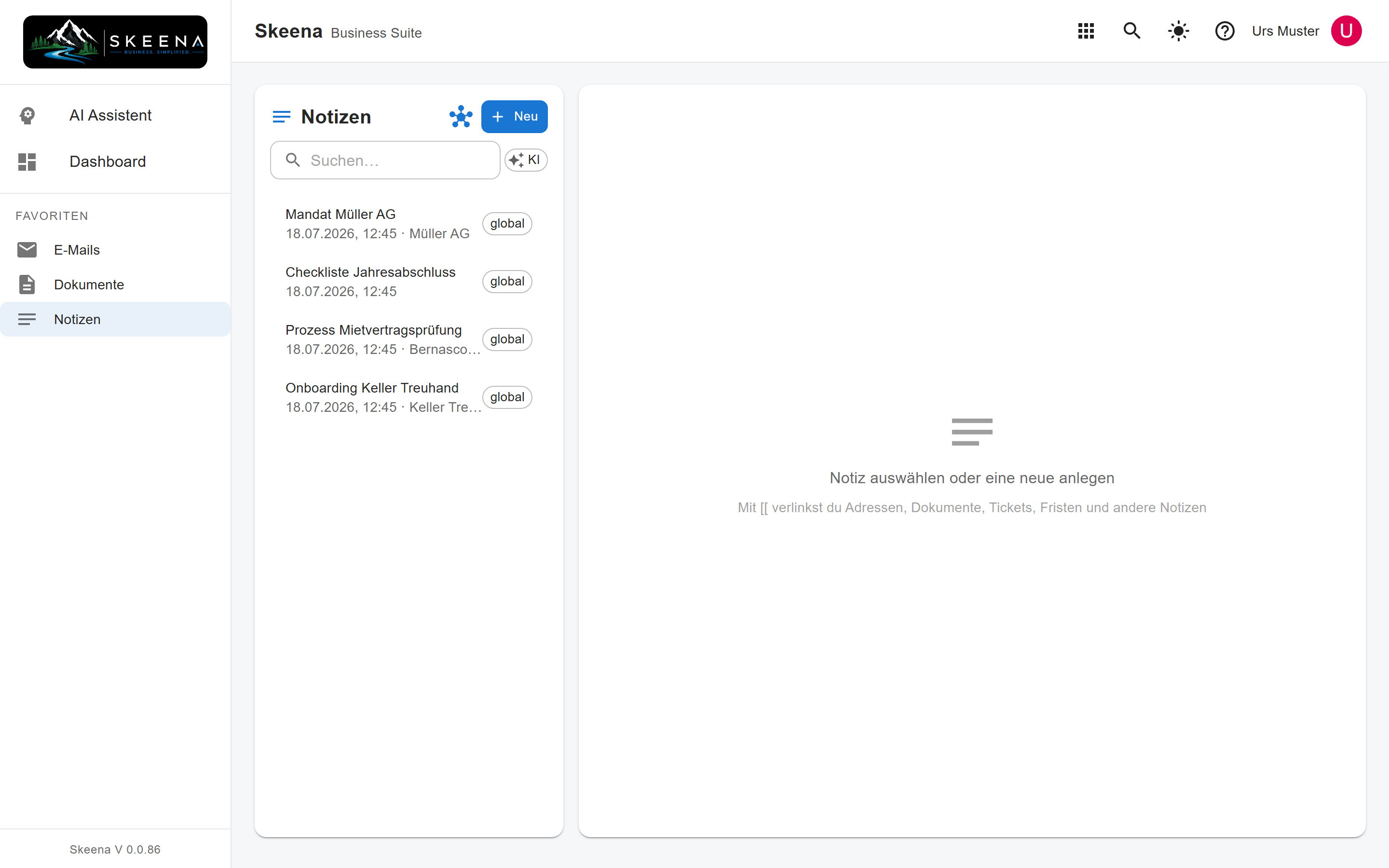 Notizen mit Markdown-Editor